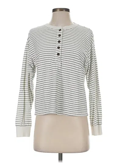 Pre-owned Marine Layer Long Sleeve Henley Shirt In Ivory