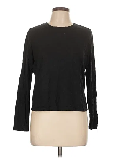 Pre-owned Marine Layer Long Sleeve Top Black Crew Neck Tops