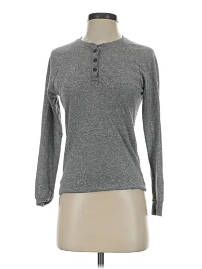 Pre-owned Marine Layer Long Sleeve Top Gray Crew Neck Tops