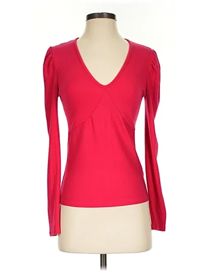 Pre-owned Marine Layer Long Sleeve Top Red Sweetheart Neckline Tops