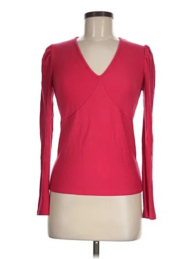 Pre-owned Marine Layer Long Sleeve Top Red V-neck Tops