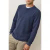 Marine Layer Long Sleeve Waffle Henley In Blue