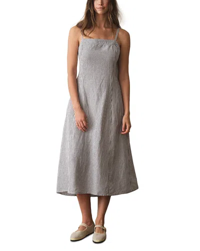 Marine Layer Lucia Linen Blend Dress In Gray