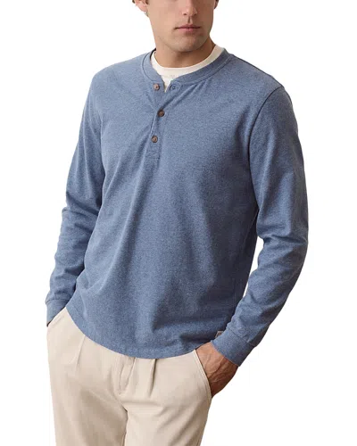 Marine Layer Luxe Jersey Henley In Blue