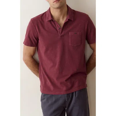 Marine Layer Luxe Slub Pocket Polo In Brown