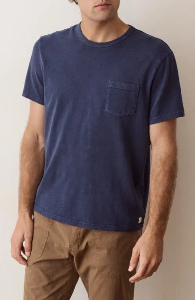 Marine Layer Luxe Slub Pocket T-shirt In Blue