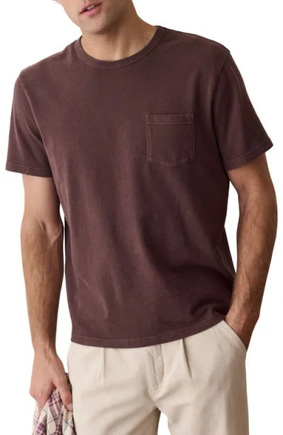 Marine Layer Luxe Slub Pocket T-shirt In Brown