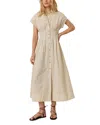 Marine Layer Marina Layer Nova Midi Shirt Dress In Cream/navy