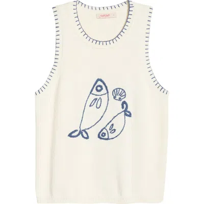 Marine Layer Marisol Whipstitch Cotton Sweater Tank In Multi