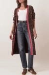 Shop Marine Layer Martha Longline Sweater Coat In Leopard
