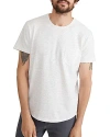Marine Layer Cotton Blend Heavy Textured Heathered Stripe Pocket Tee In Natural