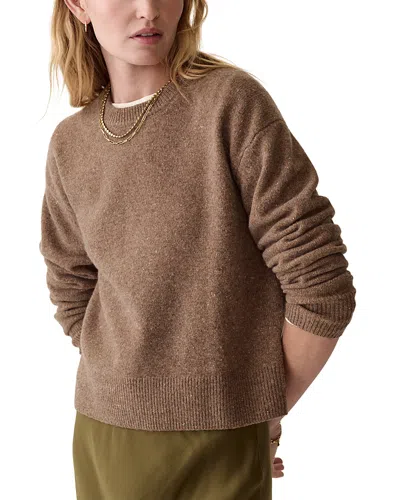Marine Layer Merino Wool Crewneck Sweater In Brown
