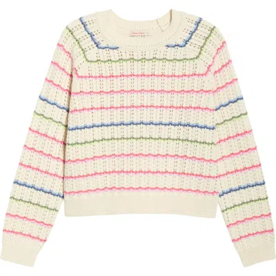 Marine Layer Mina Cotton Pointelle Sweater In Multi