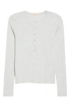 Marine Layer Mini Rib Henley In Heather Grey