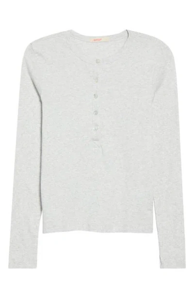 Marine Layer Mini Rib Henley In Heather Grey