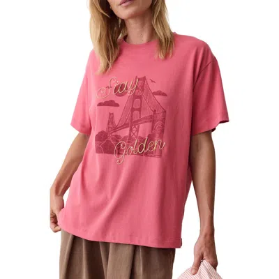 Marine Layer Miracle Oversize Organic Cotton Jersey Graphic T-shirt In Pink