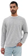 Marine Layer Mock Twist Sherpa Crew Pullover Heather Grey In Heather Grey