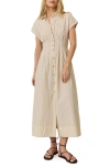 Marine Layer Marina Layer Nova Midi Shirt Dress In Cream/navy Stripe