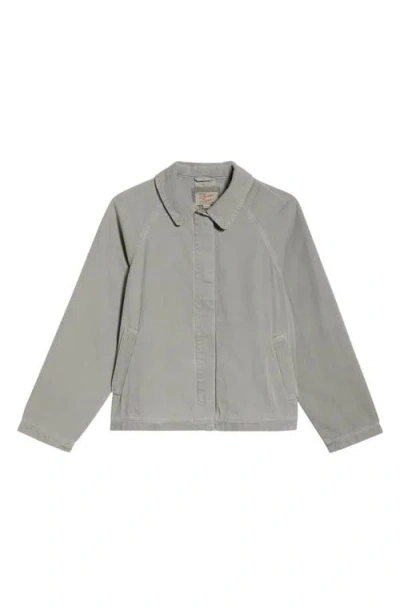 Marine Layer Olivia Crop Cotton Jacket In Gray