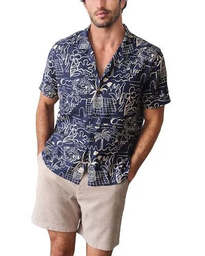 Marine Layer Pablo Tencel Linen Blend Resort Shirt In Animal Print