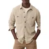 Marine Layer Pacifica Herringbone Stretch Twill Overshirt In Neutral