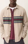 Marine Layer Pacifica Multi Stripe Stretch Twill Overshirt In Neutral