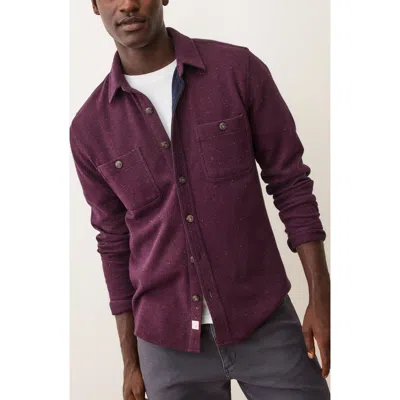 Marine Layer Pacifica Nep Stretch Twill Overshirt In Purple