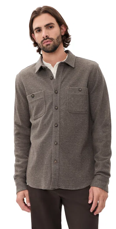 Marine Layer Pacifica Stretch Twill Overshirt Brown