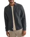 Marine Layer Pacifica Knit Flannel Button-up Overshirt In Gray