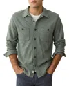 Marine Layer Pacifica Knit Flannel Button-up Overshirt In Green