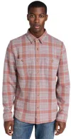 Marine Layer Pacifica Stretch Twill Shirt In Marsala Plaid