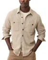 Marine Layer Pacifica Herringbone Stretch Twill Overshirt In Neutral