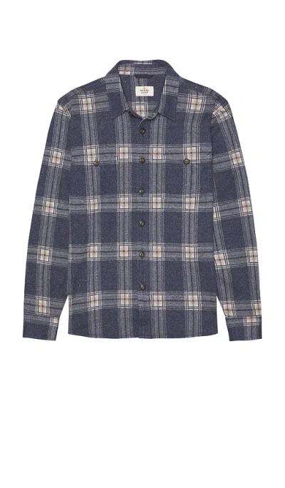 Marine Layer Pacifica Stretch Twill Shirt In Blue Plaid