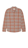 Marine Layer Pacifica Stretch Twill Shirt In Red