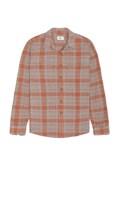 Marine Layer Pacifica Stretch Twill Shirt In Red