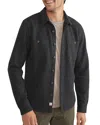 Marine Layer Pacifica Knit Flannel Button-up Overshirt In Dark