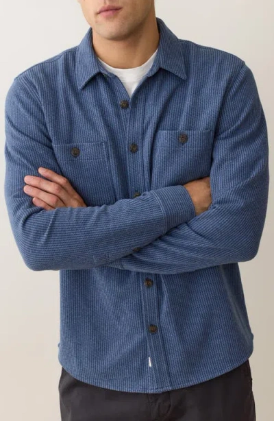 Marine Layer Pacifica Stripe Stretch Overshirt In Blue