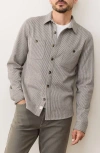 Marine Layer Pacifica Stripe Stretch Overshirt In Gray