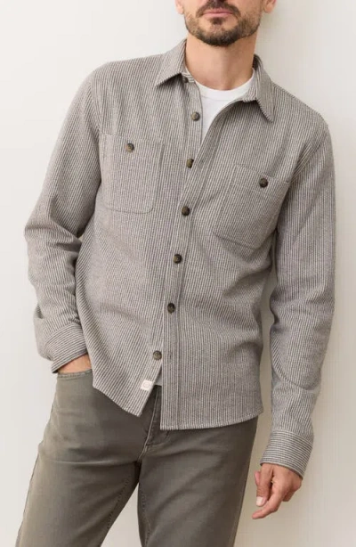 Marine Layer Pacifica Stripe Stretch Overshirt In Gray