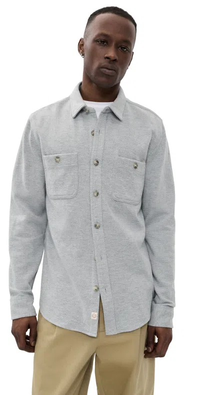 Marine Layer Pacifica Twill Shirt Grey In Gray
