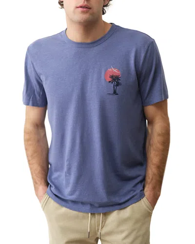 Marine Layer Palm Sunset Hemp Cotton T-shirt In Blue