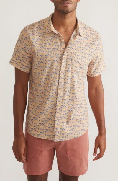 Marine Layer Classic Printed Stretch Selvage Shirt In Palm Print