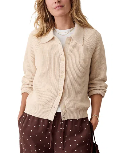 Marine Layer Parker Collared Long Sleeve Cardigan In Neutral