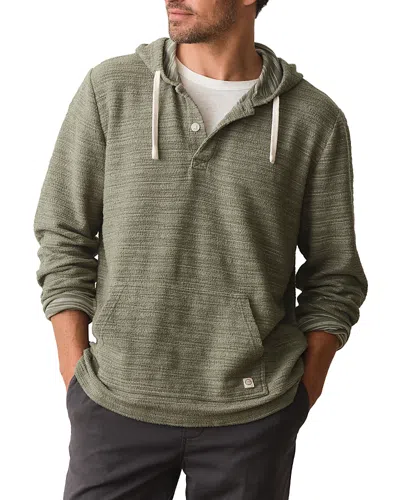 Marine Layer Portola Beach Stripe Drawstring Hoodie In Green