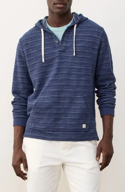 Marine Layer Portola Stripe Slub Cotton Blend Beach Hoodie In Blue