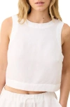 Marine Layer Quinn Sleeveless Linen Blend Crop Top