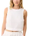 Marine Layer Quinn Sleeveless Linen Blend Crop Top