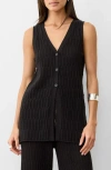 Marine Layer Ray Open Stitch Sweater Vest In Black