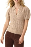 Marine Layer Rebecca Pointelle Sweater In Brown