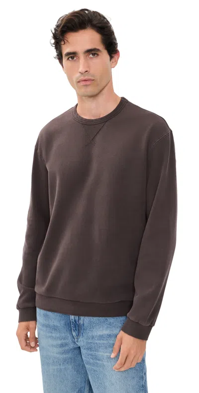 Marine Layer Relaxed Cloud 9 Fleece Crew Neck Sweatshirt Coffee
